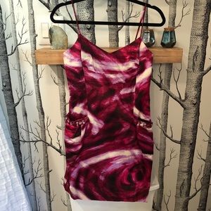 BCBG Max Azria Pink Patterned Dress w Gem Pockets